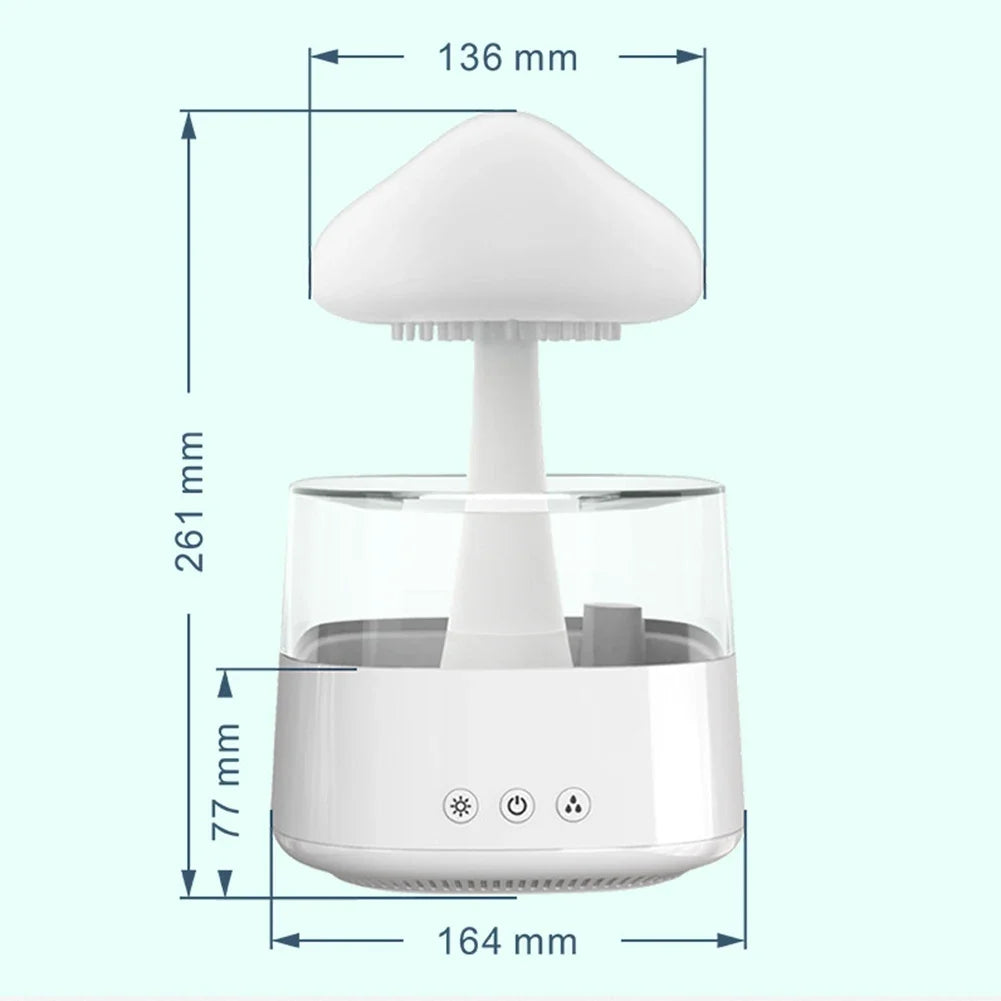 Mushroom Rain Air Humidifier Colorful Night Light Electric Aroma Diffuser Moisturize Skin Relieve Fatigues for Bedroom Kids Room