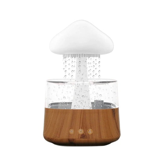 Mushroom Rain Air Humidifier Colorful Night Light Electric Aroma Diffuser Moisturize Skin Relieve Fatigues for Bedroom Kids Room